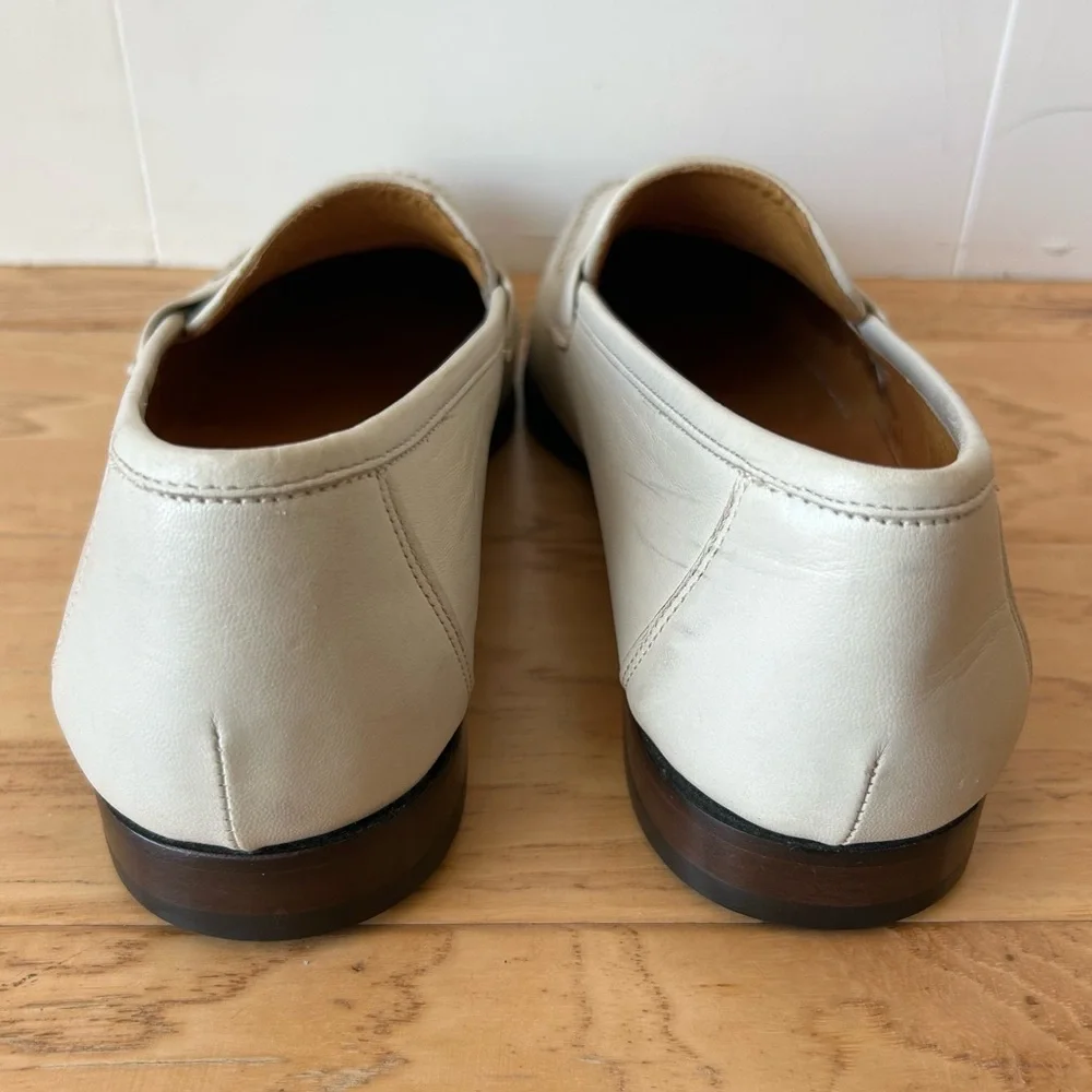 Bally Sanzio U Leather Loafer with Tassels size 11 D Cream Bone Made in Italy